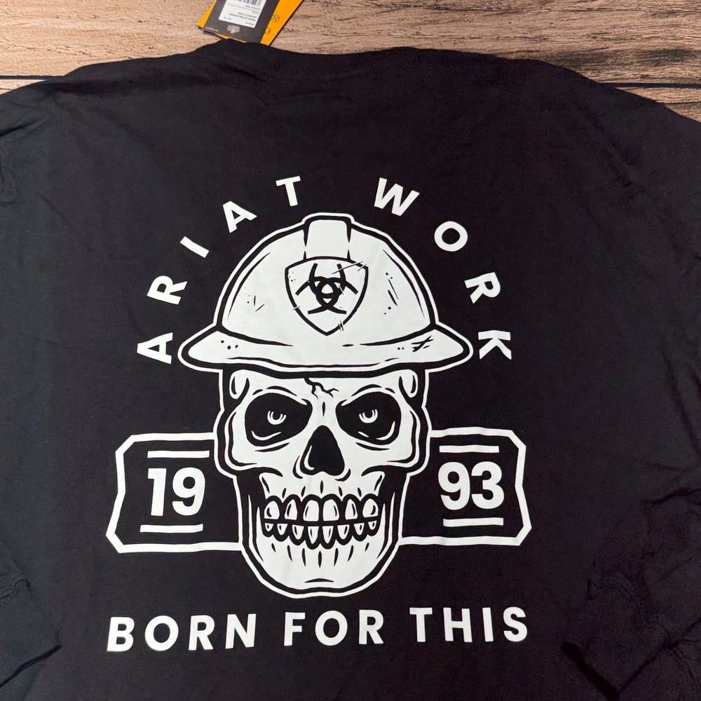 Ariat Rebar Cotton Strong Shirt Men XL Black Hardhead Skull Graphic Work Tee NWT